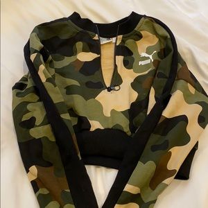 Puma Cropped Camp Sweatshirt